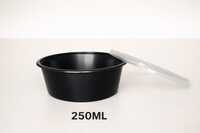 250 Ml Round Black Pp Containers With Lid
