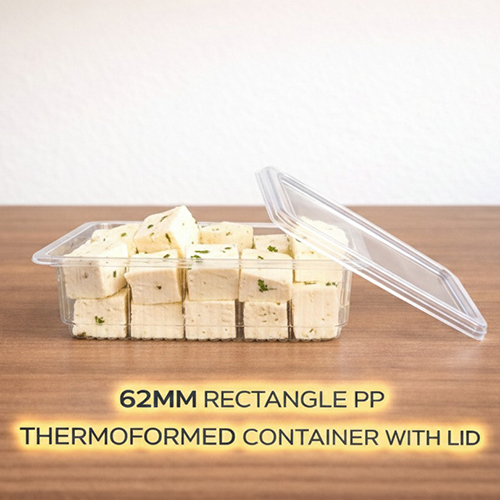 62 MM Rectangle PP Thermoformed Container With Lid