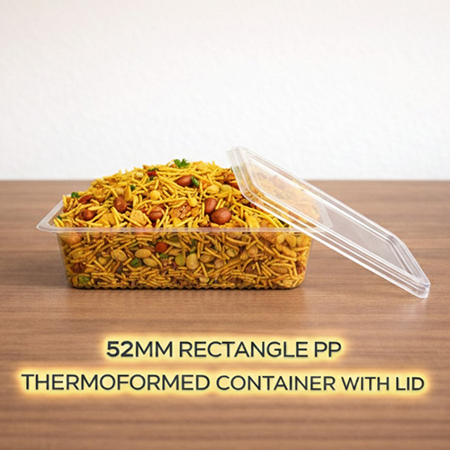 52 MM Rectangle PP Thermoformed Container With Lid
