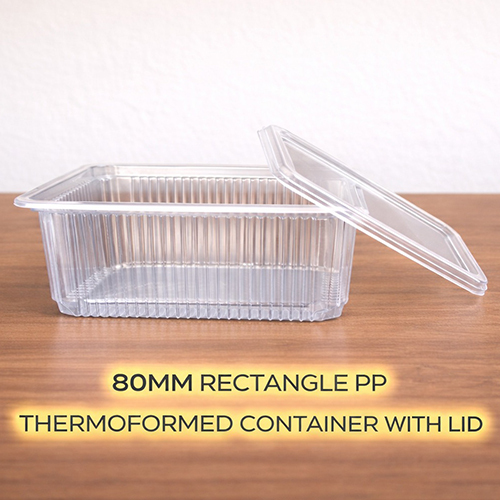 80 MM Rectangle PP Thermoformed Containers With Lid