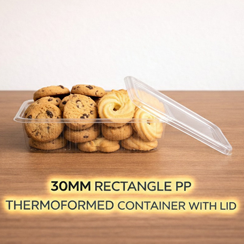 30 MM Rectangle PP Thermoformed Container With Lid