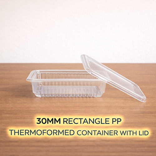 30 MM Rectangle PP Thermoformed Container With Lid