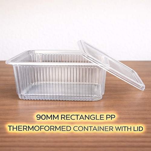 90 MM Rectangle PP Thermoformed Containers With Lid