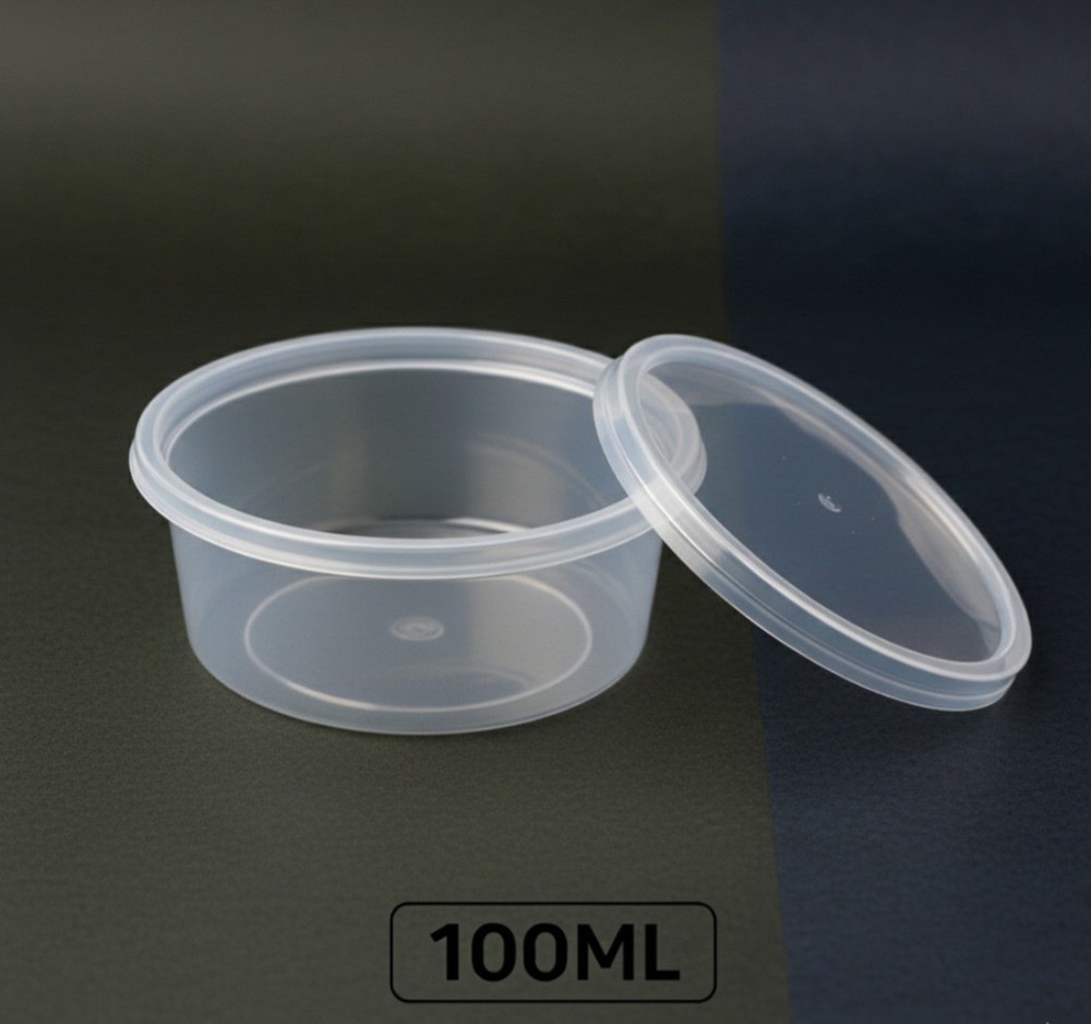 100 ML Round Natural PP Containers With Lid