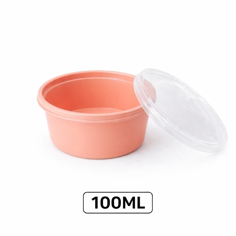 100 ML Round Peach PP Containers With Lid