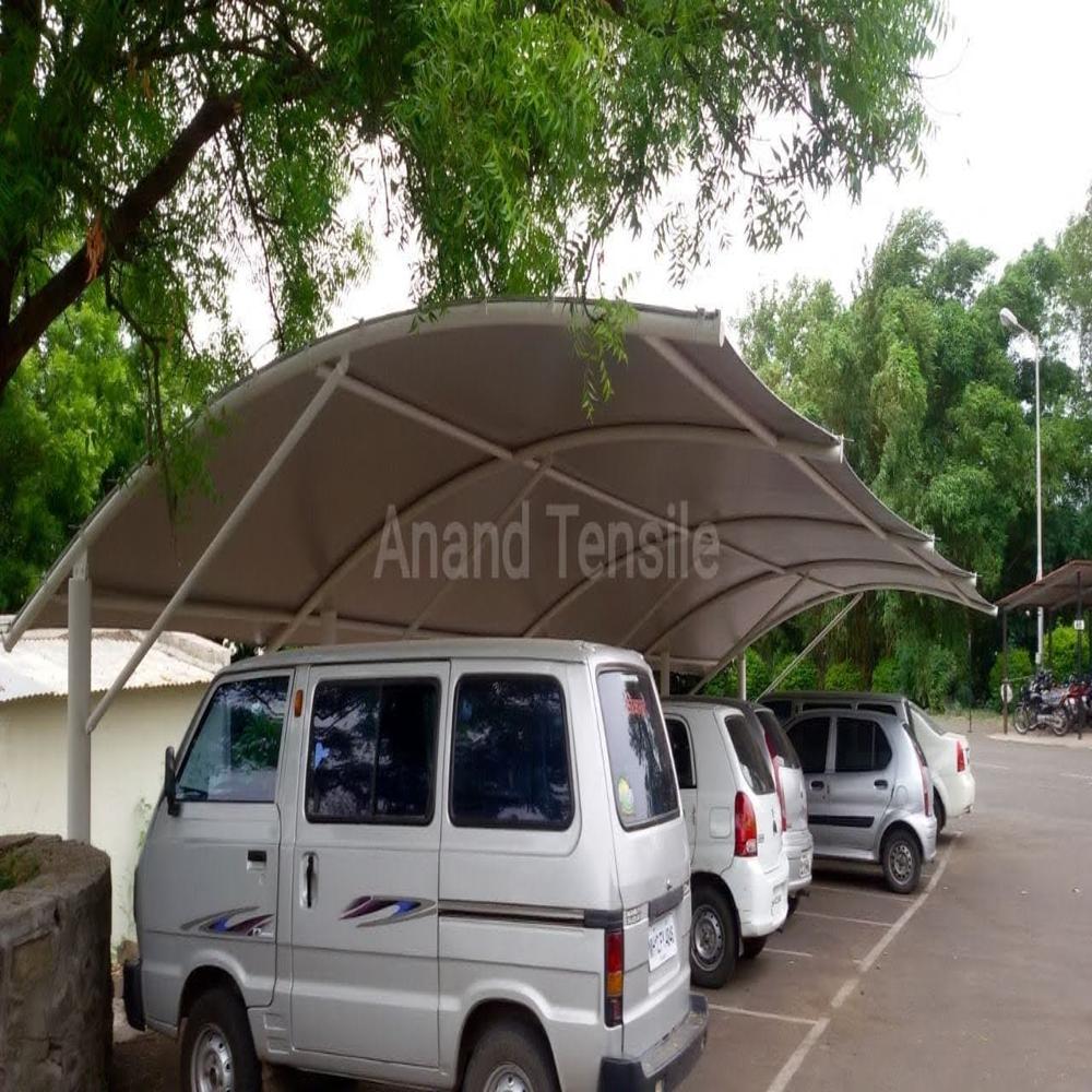 Car Parking Shade - Ms Pipe Frame Structure | Customized Design, White Color, Enhanced Durability For Vehicle Protection