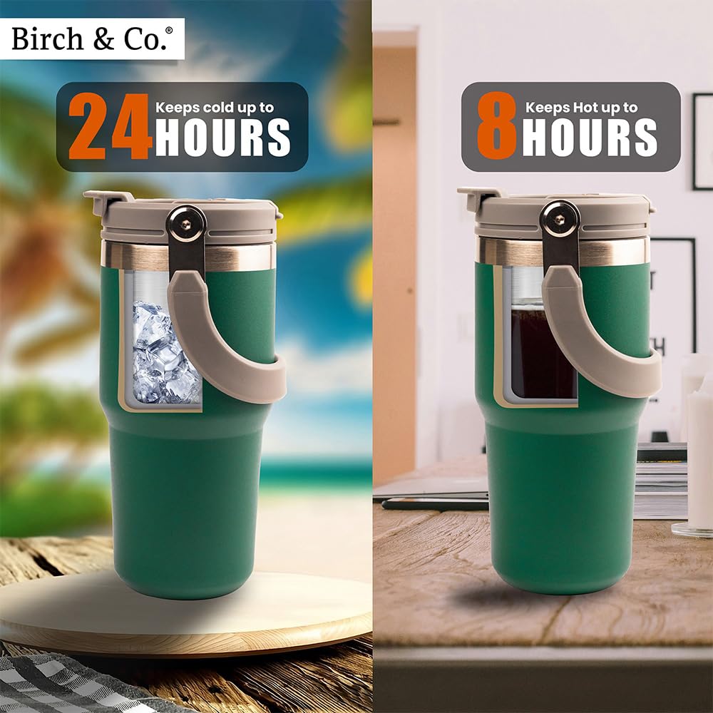 Stainless Steel Tumbler - Coffee With Lid Insulated Travel Mug Bottle For Hot And Cold Drinks, Leak Proof, Functional Design, Portable, Durable, Double Wall, Bpa-Free, Orange, 600 Ml