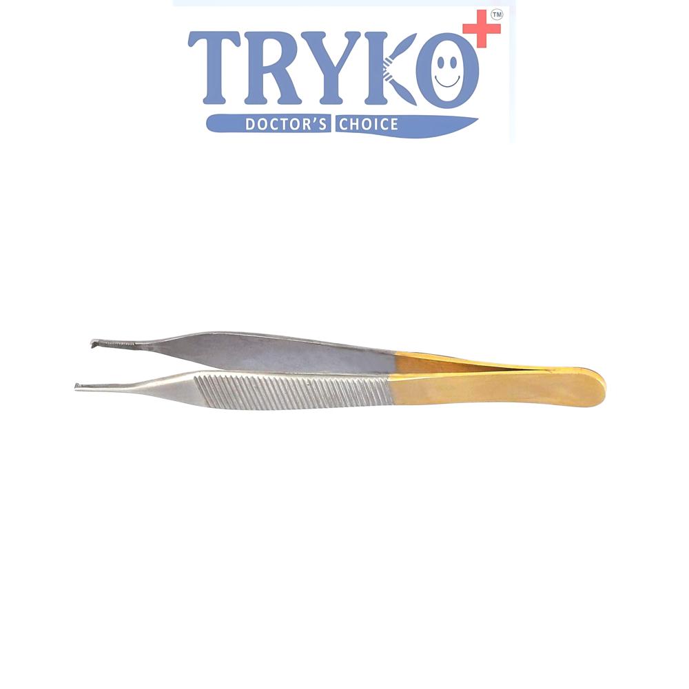 Adson Micro Dissecting Forceps Toothed Tc 5 Inch Brand TRYKO+
