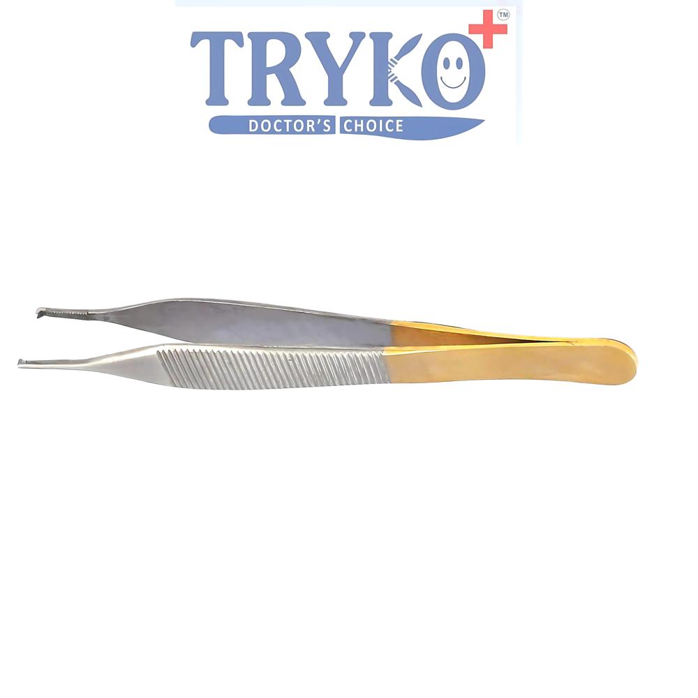 Adson Micro Dissecting Forceps Toothed Tc 5 Inch Brand TRYKO+