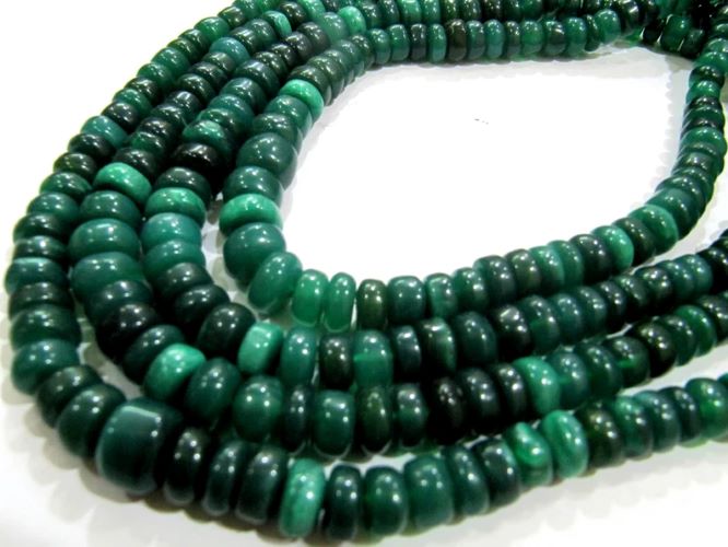 Natural Green Onyx Chalcedony Rondelle Plain Smooth 7to12mm Beads Sold Per Strand 8 inches long