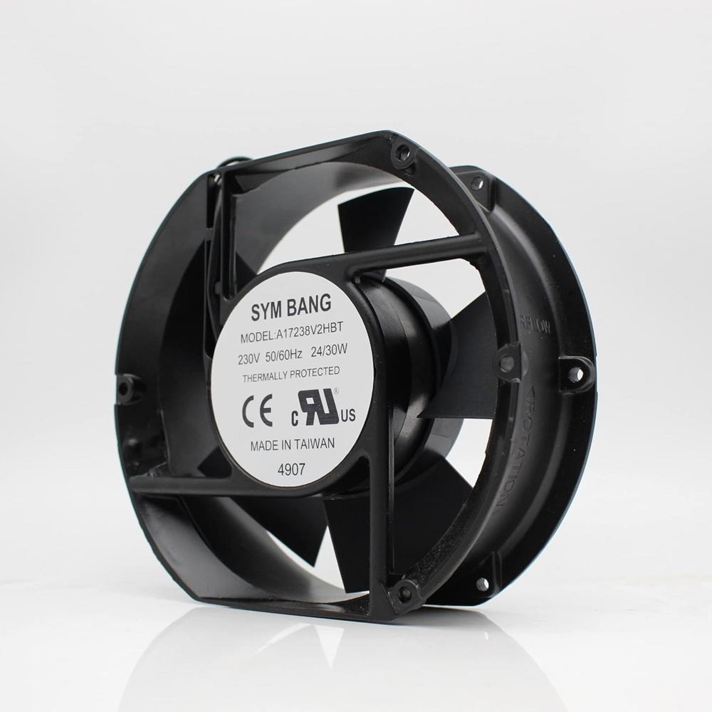 SYM BANG A17238V2HBT 230V AC 24/30W 17238mm Ball Bearing Industrial Axial Cooling Fan