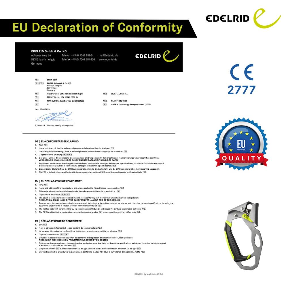 Edelrid Hand Cruiser Left Ascender Climbing Jumar