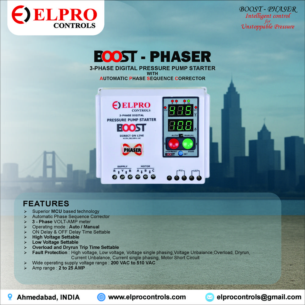 BOOST :  3 Phase Digital Pressure Pump Starter