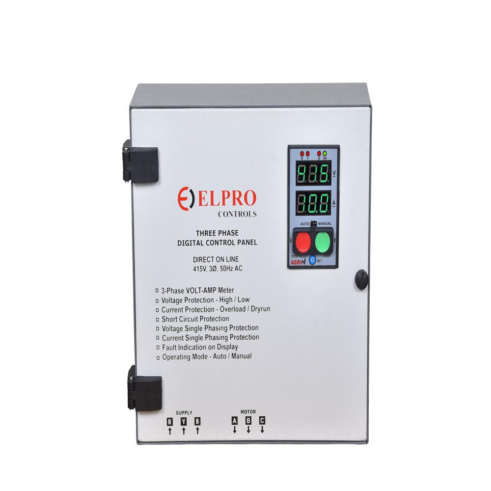 Agrin-panel : Three Phase Dol Control Panel With Auto Switch - Base Material: Metal Base