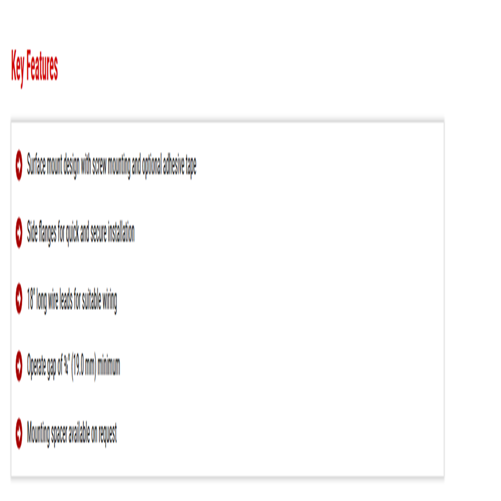 Side Flanges NO/NC Magnetic Reed Switches  