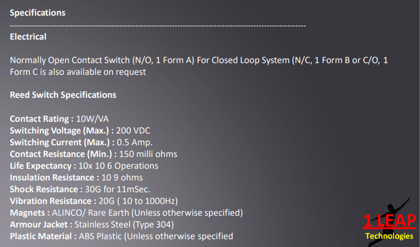 Side Flanges NO/NC Magnetic Reed Switches  