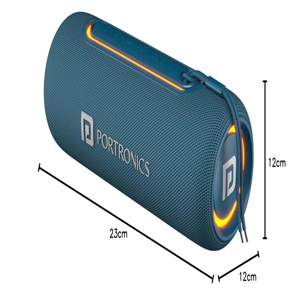 Portronics Resound 2 15W HD Sound Portable Wireless Bluetooth Speaker, in-Built Mic, RGB Lights, TWS Connectivity, Bluetooth v5.3, IPX5 Water Resistant, Type C Charging Port(Blue)