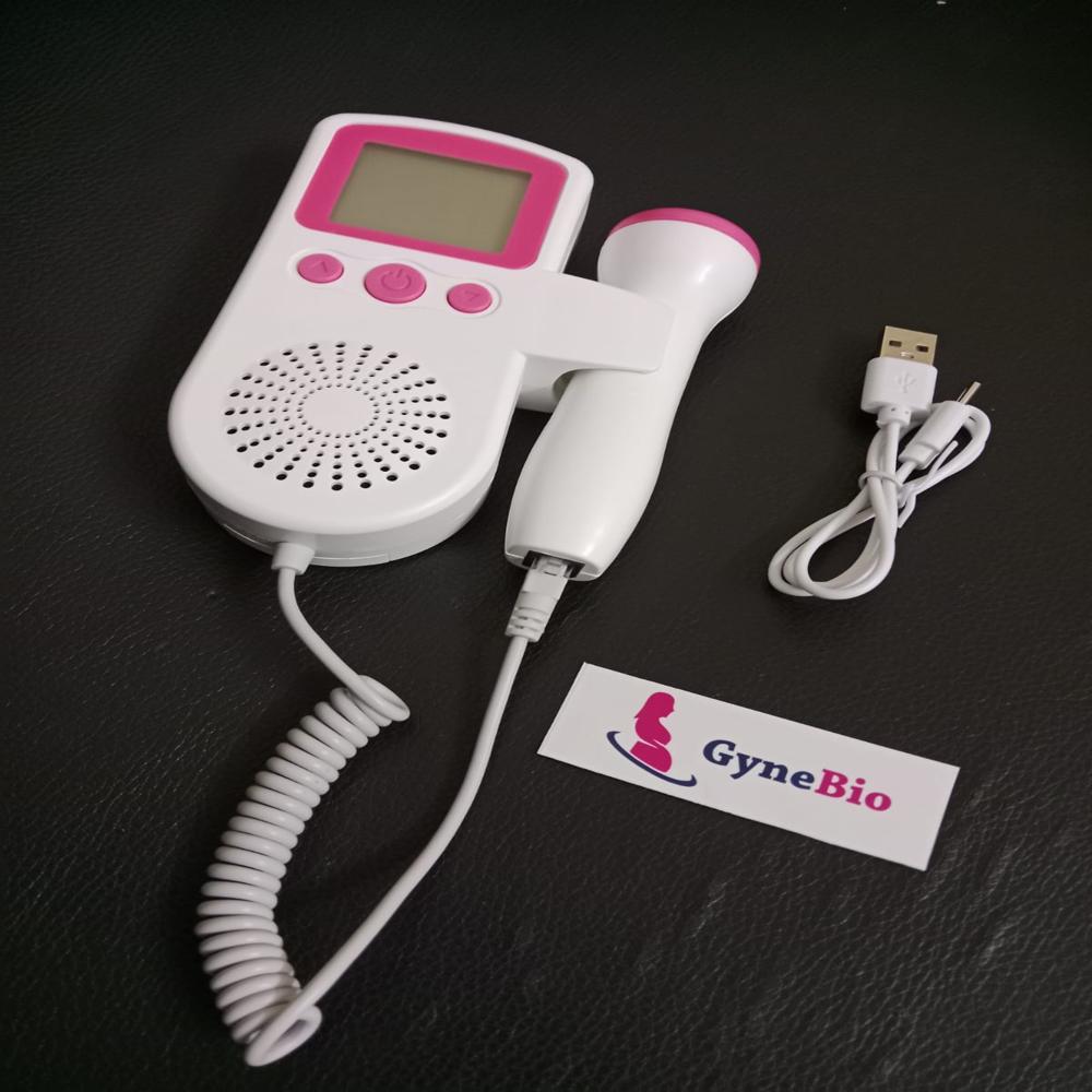 GyneBio Portable Fetal Doppler Heartbeat Monitor with in Built Speaker Handheld Fetal Doppler