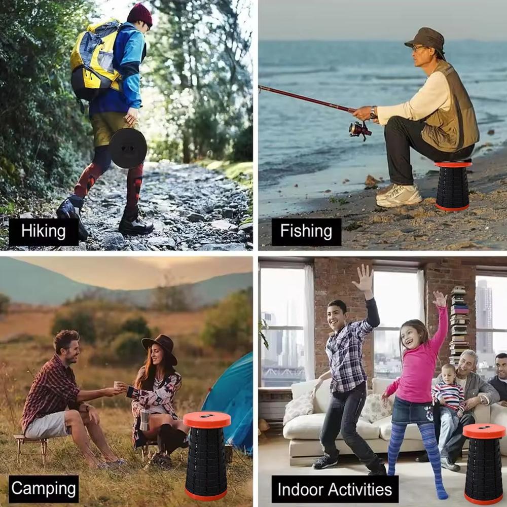 RETRACTABLE FOLDING STOOLS PORTABLE LIGHTWEIGHT FOR INDOOR AND OUTDOOR TRAVEL FISHING CAMPING GARDEN USE 0177