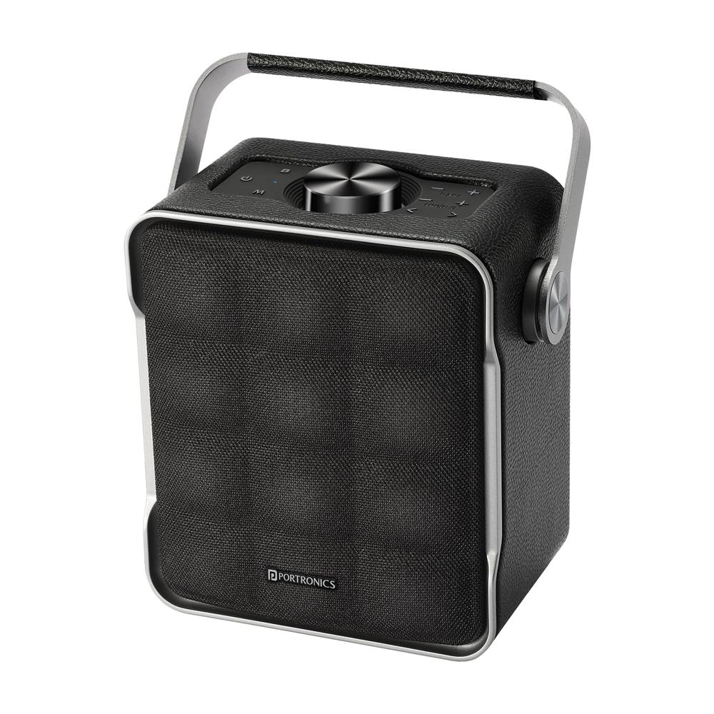 Portronics Harmony II 60W HD Sound Portable Bluetooth 5.3V Speaker, Bass Boost Technology, Upto 5 Hours Playtime, Bass/Treble Adjustment, Leather Finish, USB/AUX in, Type C Fast Charging(Grey)