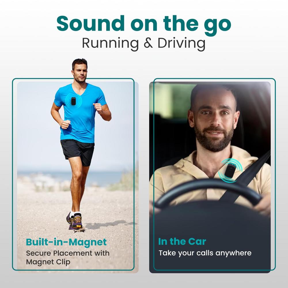 Portronics Talk Four 2W Wearable Bluetooth Speaker with Mic, Magnetic/Spring Clip-On, Upto 10Hours Playtime, IPX5 Water/Dust Resistant, Bluetooth 5.3v, Big Buttons, Portable Speaker with Microphone