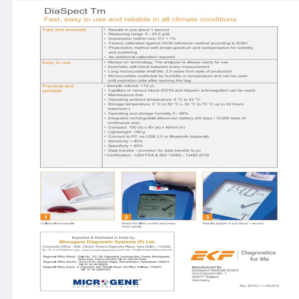 Dia Spect Hb cuvettes