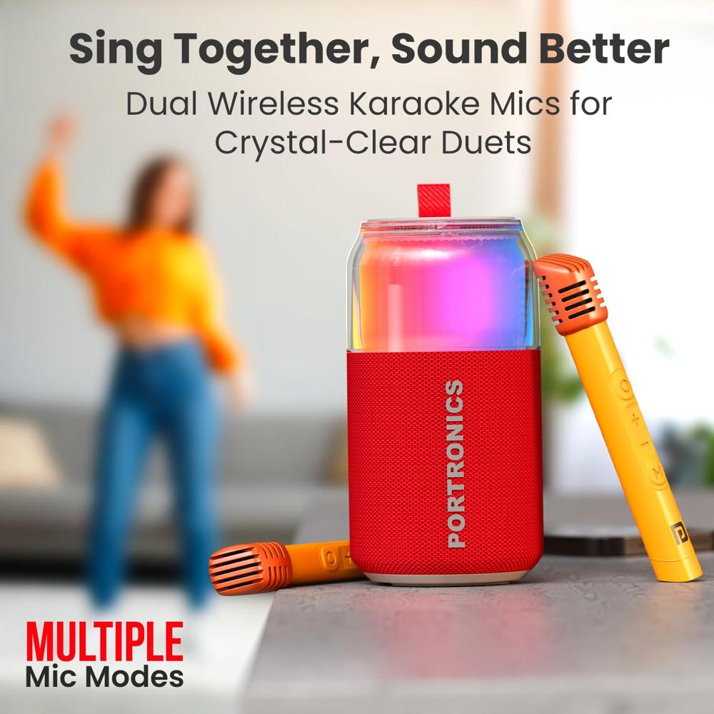 Portronics 10W Talk Six Can-Shaped Portable Bluetooth Speaker with Dual Wireless