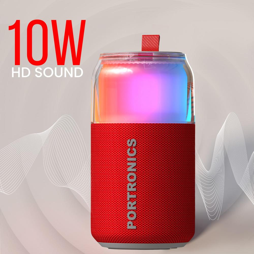 Portronics 10W Talk Six Can-Shaped Portable Bluetooth Speaker with Dual Wireless