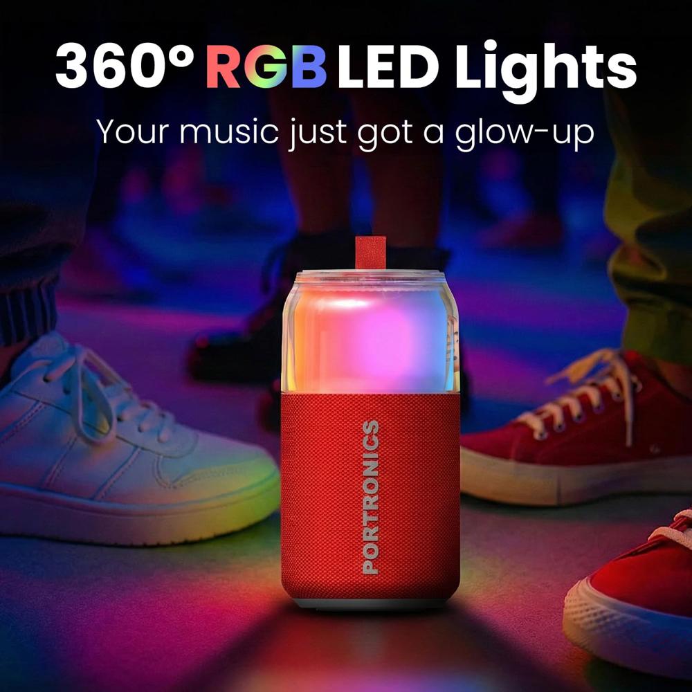 Portronics 10W Talk Six Can-Shaped Portable Bluetooth Speaker with Dual Wireless