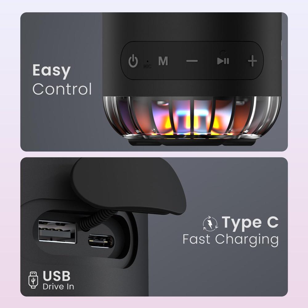 Portronics Soundpot Pro 20W Portable Bluetooth Speaker with in Built Mic, Immersive Sound, Upto 5 Hours Playtime, Ambient