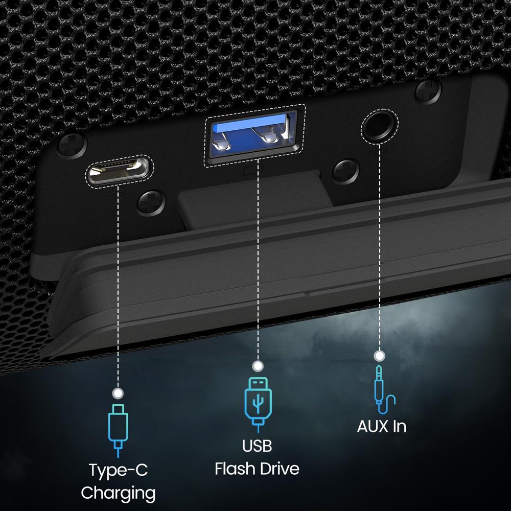 Portronics Thunder 2.0 60W Wireless Bluetooth Party Speaker with Dual Passive Radiator,
