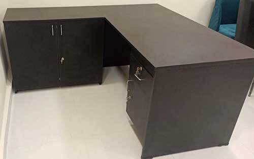 L Shape Wooden Computer Table