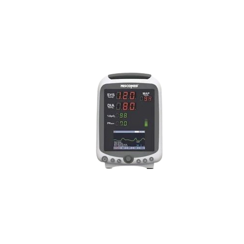 Vital Sign Monitor - ABS Plastic, 290x200x135 mm, White/Blue-Grey | Multi-Parameter LCD, Audio/Visual Alarms, 2-Hour Battery Backup