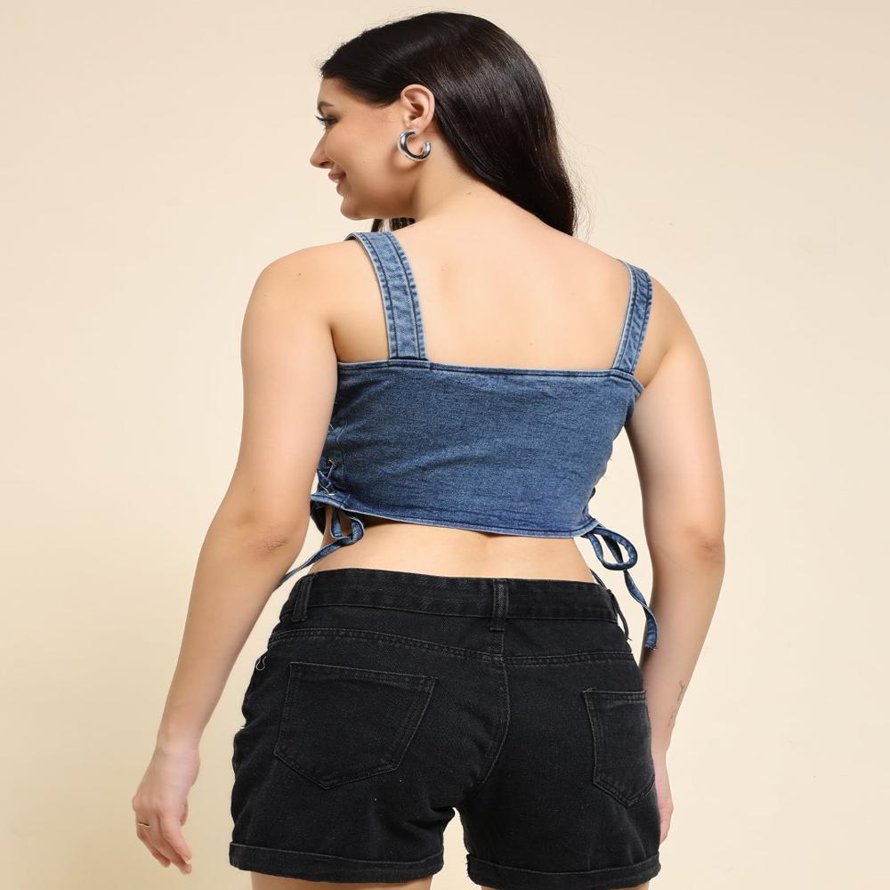 Ladies Denim Side Knot Corset