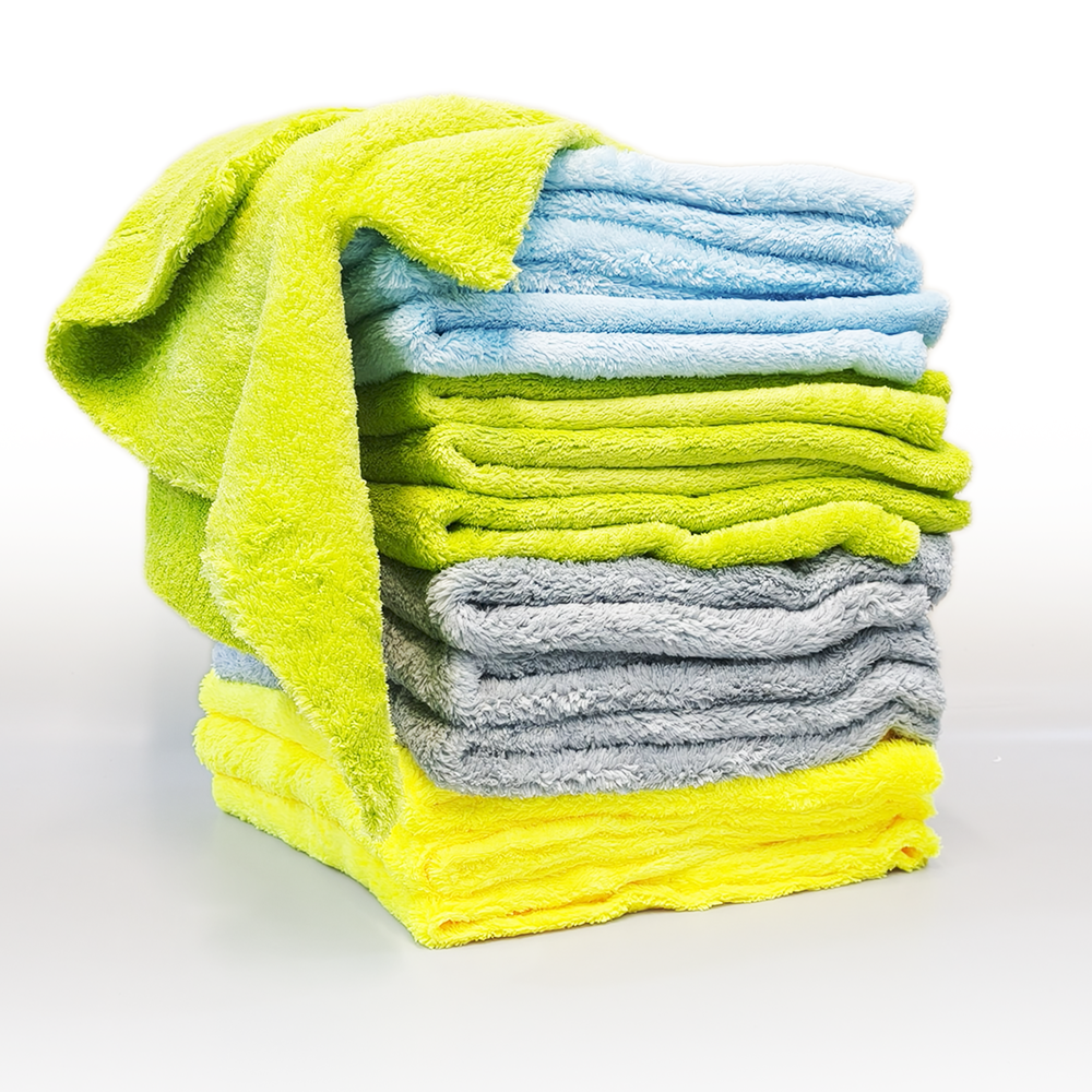 AUTOZCRAVE Plush Edgeless Microfiber Cloth (40x40 cm, 360 GSM) - Premium Car Detailing & Buffing Towel