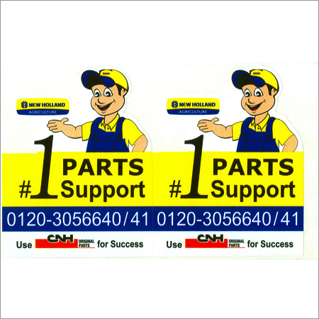 Promotional Label - Adhesive Sticker, Rectangular Shape, Yellow and Blue Color | Durable Quality, Attractive Design, Perfect Finish