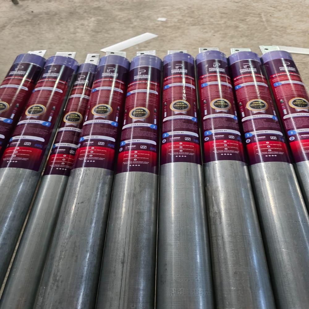 Gi Earthing Electrode - Galvanized Iron, Round Shape, Silver Finish | Corrosion Resistant, 1-year Warranty For Reliable Grounding Solutions