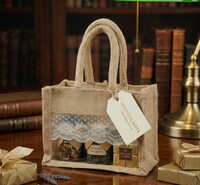 8x6x5 Inch Jute Gift Hamper Bags