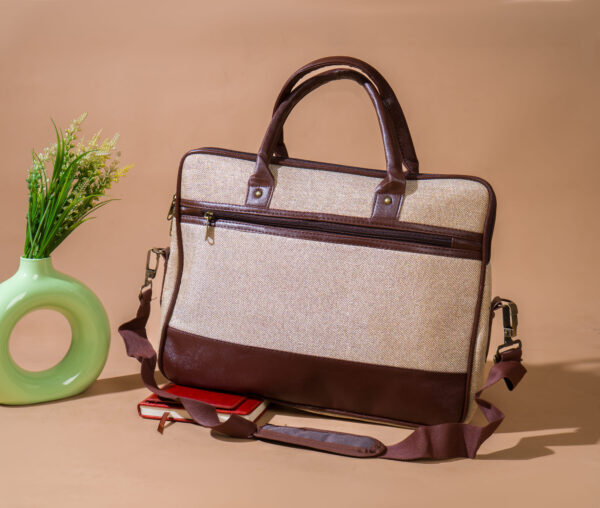 Professional Brown Jute Laptop Bag