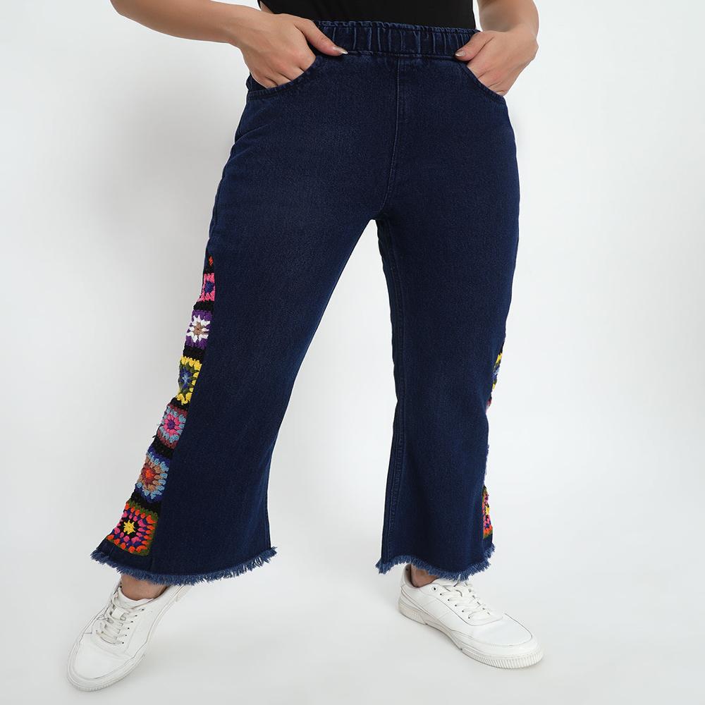 Side Granny Square Jeans