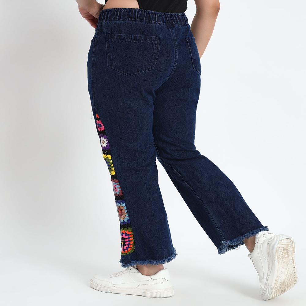 Side Granny Square Jeans