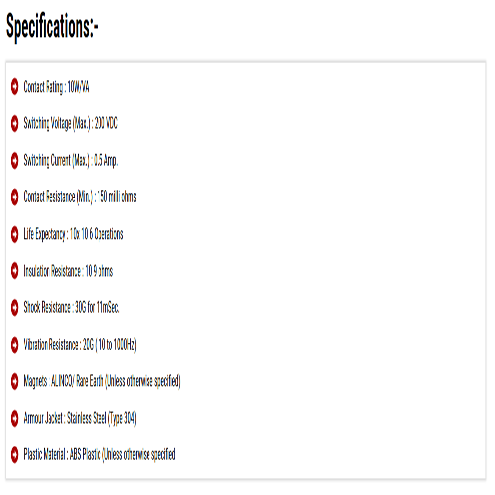 Rugged Aluminium Housing Magnetic Reed Switches