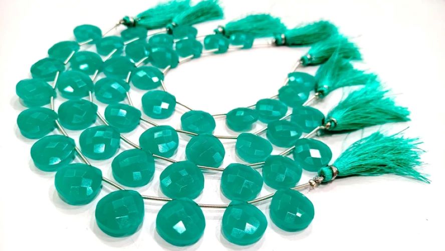 Amazonite Quartz Heart Shape Briolette 14-15mm Beads Sold Per Strand 8 inches