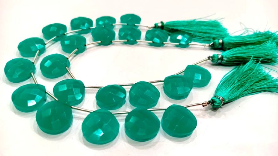 Amazonite Quartz Heart Shape Briolette 14-15mm Beads Sold Per Strand 8 inches