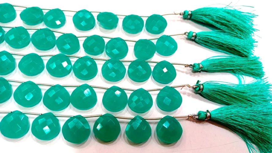Amazonite Quartz Heart Shape Briolette 14-15mm Beads Sold Per Strand 8 inches