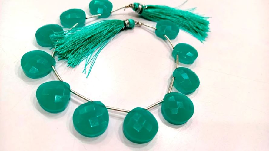 Amazonite Quartz Heart Shape Briolette 14-15mm Beads Sold Per Strand 8 inches