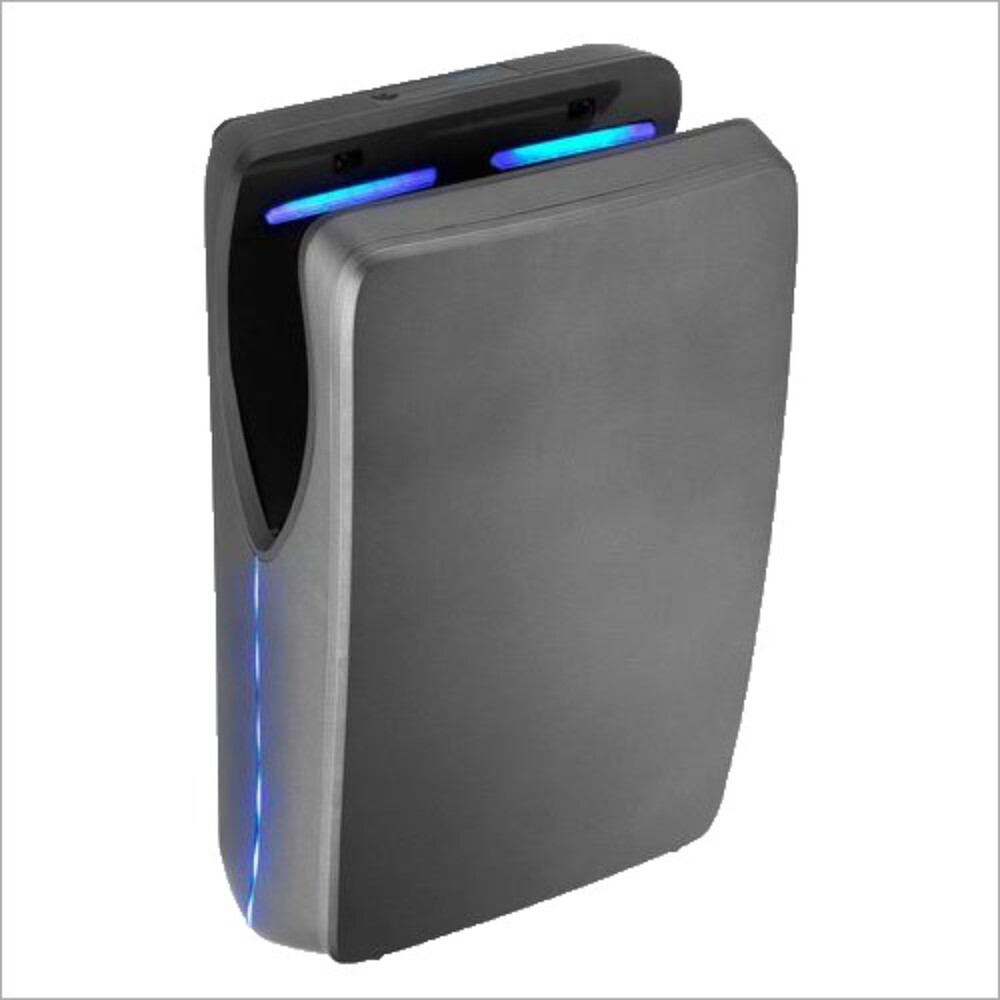 Automatic Hotel Hand Dryer - Stainless Steel, Dark Grey With Blue Sign Lighting | Automatic Sensor, Air Speed 20 M/s, Power 1200-1800 W