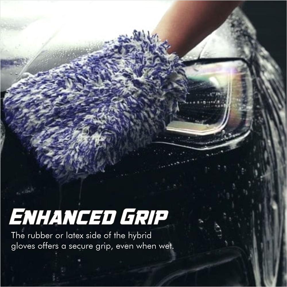 AUTOZCRAVE Hybrid Microfiber Wool Wash Mitt - Ultra Soft Car Cleaning Glove