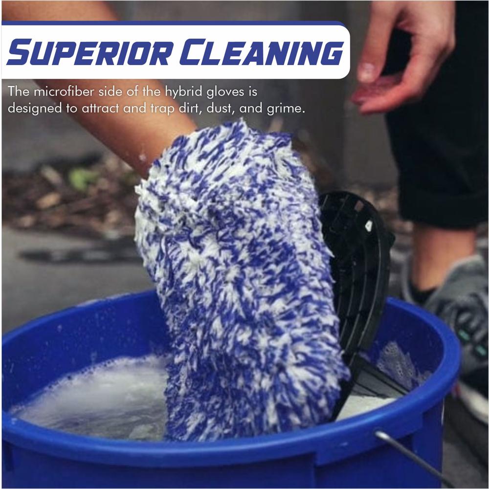 AUTOZCRAVE Hybrid Microfiber Wool Wash Mitt - Ultra Soft Car Cleaning Glove
