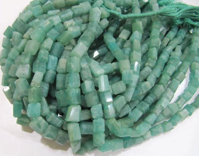 Natural Green Amazonite Nugget Shape Laser Cut Tumbled 8mm To 12mm Beads